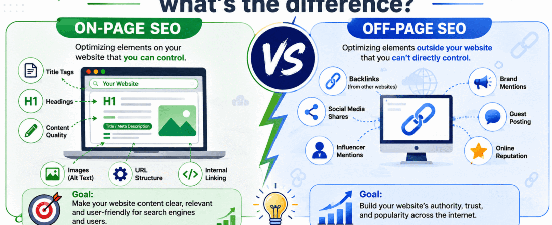On-Page SEO vs Off-Page SEO — what’s the difference